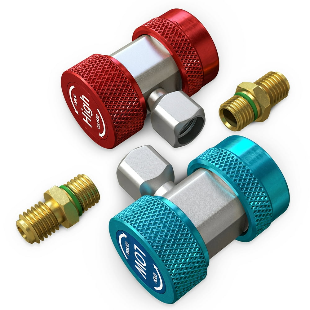 Adjustable R134A Adapter Fittings HighLow Quick Coupler AC Car Air