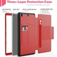 thumbnail image 3 of Dteck Shockproof Case For iPad 8th Generation 10.2-inch 2020, Luxury Leahter Rubber Hard iPad 7th Gen 10.2" 2019 Case Kickstand Automatic wake/sleep Card Holder Protective Cover,Red, 3 of 8