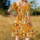 thumbnail image 3 of Vestido Retro de los años 70 para mujer vestido de noche de fiesta en tonos naranja y marrón, 3 of 6