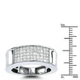 thumbnail image 3 of 14K Mens Natural 1 Ctw Sparking Diamonds Band Princess Cut Ring (White Gold Size 8.5), 3 of 3
