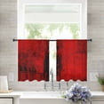 thumbnail image 3 of Red Semi Sheer Curtains 54 Inch Length 2 Panels Set, Retro Oil Painting Modern Abstract Art Aesthetics Sheer Kitchen Curtain Privacy Voile Window Curtain for Living Room Bedroom Rod Pocket Drapes, 3 of 7