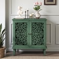 thumbnail image 2 of GZXS 2-Door Storage Cabinet with Adjustable Shelf, 31.5" Retro Sideboard Accent Cupboard with Solid Wood Legs, for Kitchen, Dining Room & Entryway (Antique Green), 2 of 8