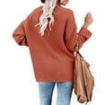 thumbnail image 4 of Batwing Long Sleeve Loose Knit Sweater Buttons Pullovers, 4 of 5