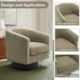 thumbnail image 3 of UIXE Swivel Barrel Accent Chairs Set of 2 Modern Upholstered Living Room Chair Round Club Armchair, Camel, 3 of 7