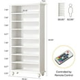 thumbnail image 2 of Tribesigns 68.9-Inch Tall Shoe Cabinet with LED Lighting, 9-Tier 30 Pairs Freestanding Shoes Storage Cabinet with Solid Wooden Legs for Entryway, White, 2 of 5