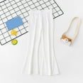 thumbnail image 2 of LIIPEE Girls Boys Flare Pants Summer Comfortable Casual Solid Color Stretch Elastic Waist Wide Leg Pants Baby Versatile Party Pants,White,4-5 Years, 2 of 3