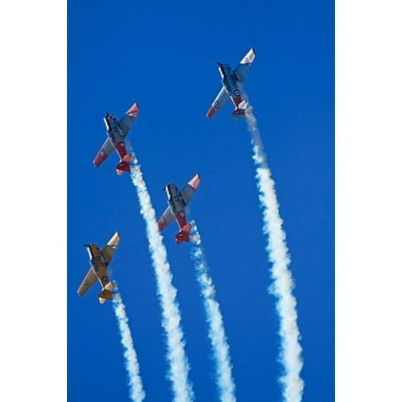 Aerobatic display by North American Harvards or T-6 Texans or SNJ Airshow Canvas Art - David Wall DanitaDelimont (24 x 36)