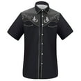 thumbnail image 3 of Mens Shirts Short Sleeve 3D Western Cowboy Print Lapel Casual Summer Shirt Grey XL, 3 of 5