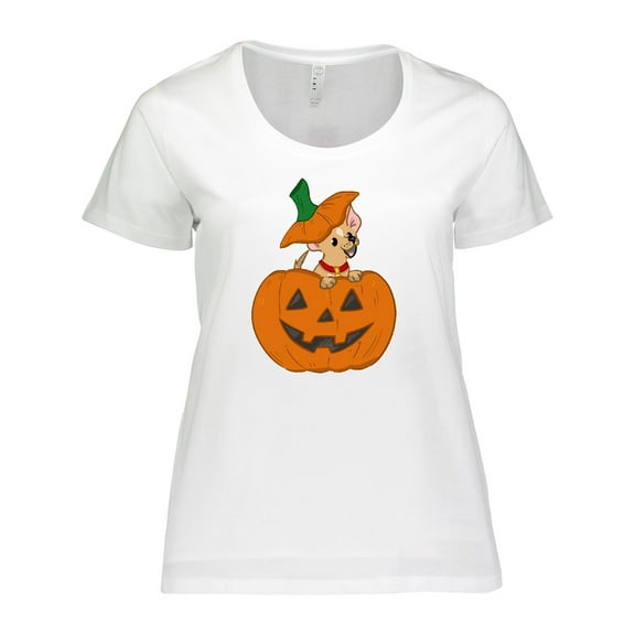 Inktastic Halloween Chihuahua Pumpkin Women's Plus Size T-Shirt