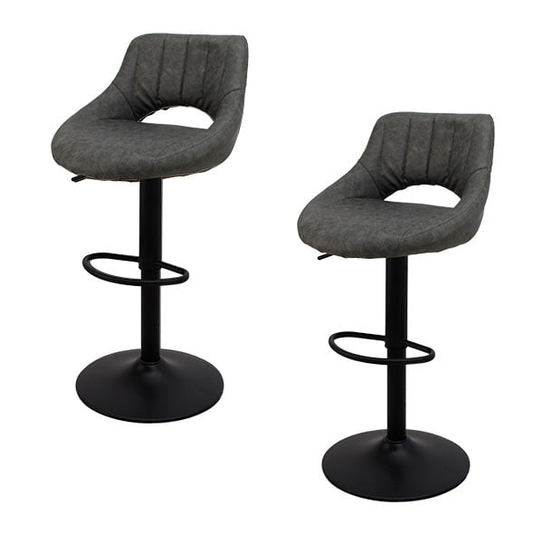 Set de 2 Bancos Ajustables de Altura Berna Gris Mundo In Bar-Barra