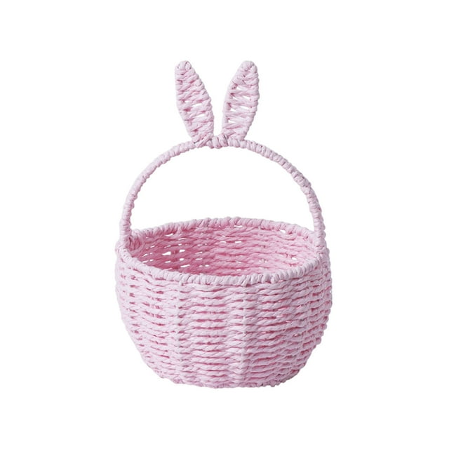 Easter Baskets for Kids Easter Woven Rabbit Basket Long Eared Rabbit Storage Basket Tote Bag Easter Egg Storage Basket Children Gift Storage Tote Bageaster Gifts for Kids