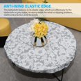 thumbnail image 4 of DTOWER Indoor Outdoor Patio Round Fitted Vinyl Tablecloth Flannel Elastic Edge Waterproof Plastic Cover, 4 of 10