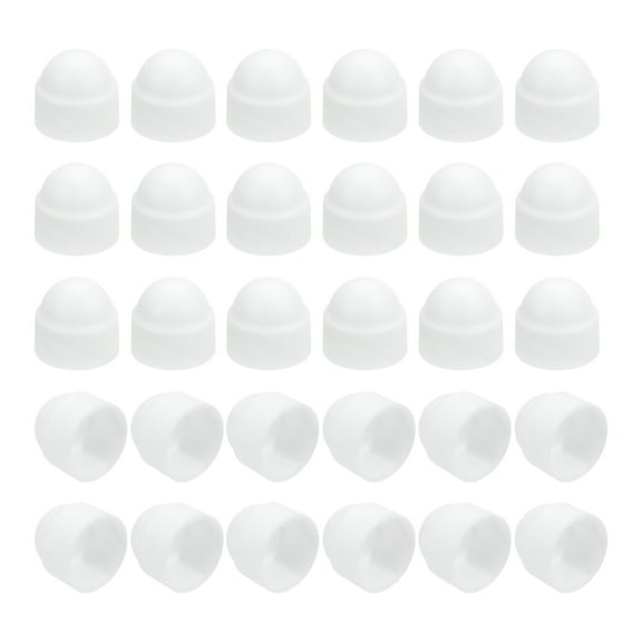 Uxcell Nut Protection Cap, 30Pcs M5x8x10mm - Plastic Hexagonal Screw Protection Cap, Dome Acorn Hex Head Bolt Covers (White)