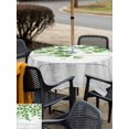 thumbnail image 5 of Outdoor Tablecloth with Umbrella Hole for Patio/Picnic/Party/Camping, Summer Botanical Waterproof Table Cloth Square Cover Washable, Watercolor Green Leaves Farm Wooden Grain (54"x 54"), 5 of 8