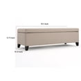 thumbnail image 5 of Benjara BM324431 51 in. Cushioned Seat Birch Wood Legs Storage Bench Ottoman, Beige & Brown, 5 of 5
