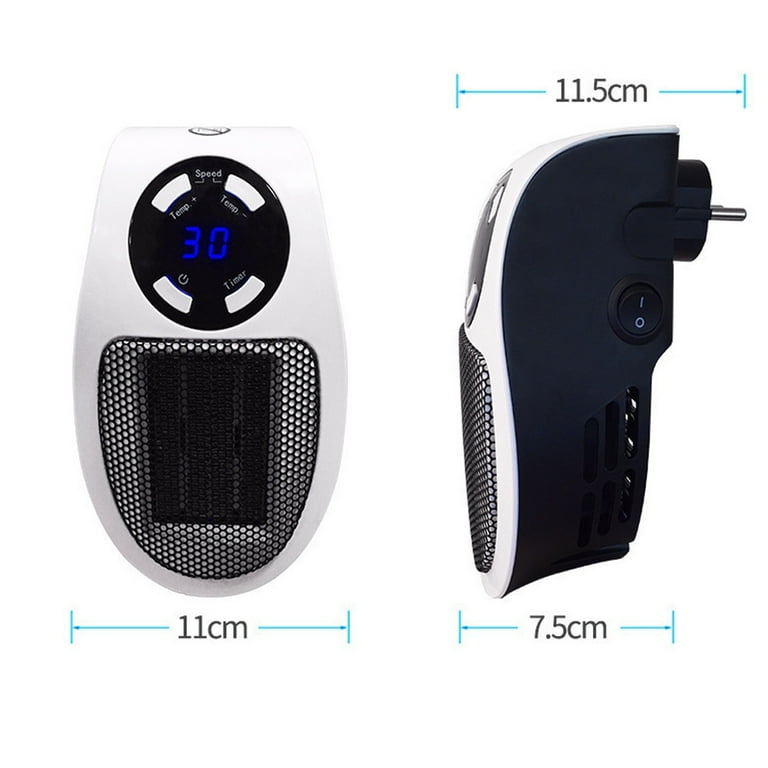Morease 500W Smart Space Electric Small Heater , Wall Outlet Electric Space  Heater as Seen on TV with Adjustable Thermostat and Timer and Led  Display,Fast Heating, Low Noise, Safe Use - Walmart.com