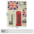 thumbnail image 4 of ONETECH All Seasons Soft Plush Cozy Throw Blanket Retro Style UK London Theme with British Symbols Landmarks and Flag Throw Blanket for Bed Sofa Bedspread, 4 of 6