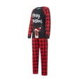 thumbnail image 4 of Christmas Family Pajamas Set Family Matching  Letter Deer Print Long Sleeve O-neck Tops+Plaid Print Trousers/Romper, 4 of 10