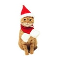 thumbnail image 3 of Cat Santa Hat with Scarf, Christmas Hats for Cats Small Dog Santa Hat Christmas Costume for Cat Rabbit Puppy Doll Decoration, Red L, 3 of 6
