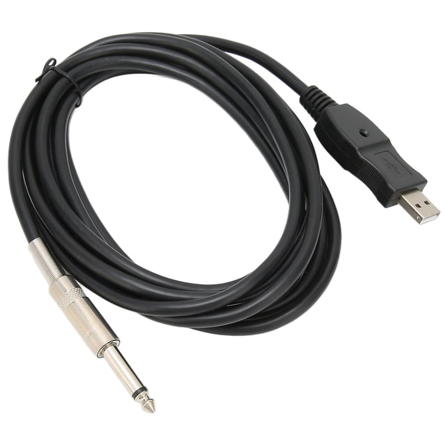Cable de guitarra, cable de guitarra USB Cable de guitarra USB Interfaz USB Maleto Mono Macho Cable de guitarra eléctrica Probado y confiable