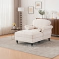 thumbnail image 4 of [New] Oversized Chaise Lounge Indoor,Chenille Single Sofa Bed with Wide Seat,Upholstered Lazy Sleeper Armchair,Reading Couch Set for Living Room,Bedroom,5 Colors, 4 of 18