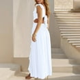 thumbnail image 4 of Womens Boho Dress Casual Trendy Sleeveless Summer Vacation Outfits Flowy Loose Fit Ruffle Beach Sundress, 4 of 5