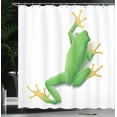 thumbnail image 4 of Ambesonne Frog Shower Curtain, Tropic Frog in Nature, 69"Wx70"L, Green White Yellow, 4 of 5