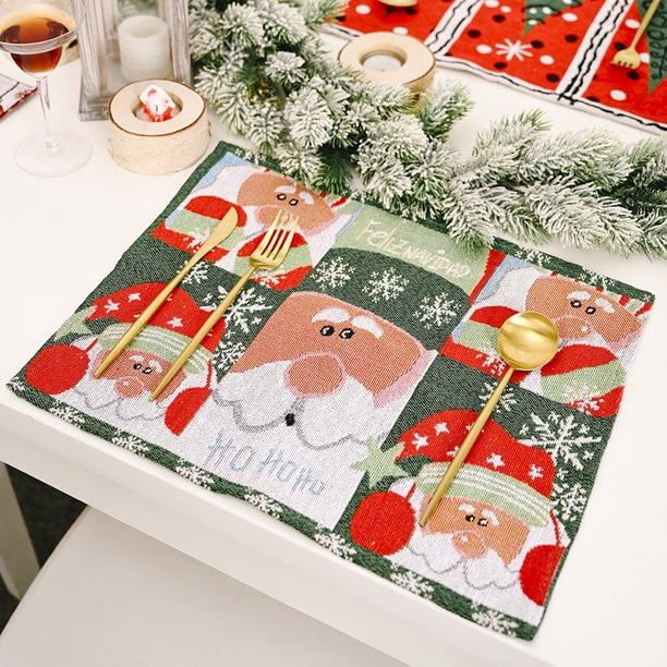 Manteles individuales navideños para decoración del hogar, resistentes al calor, lavables, juego de 4, adecuados para la mayoría de las mesas de comedor