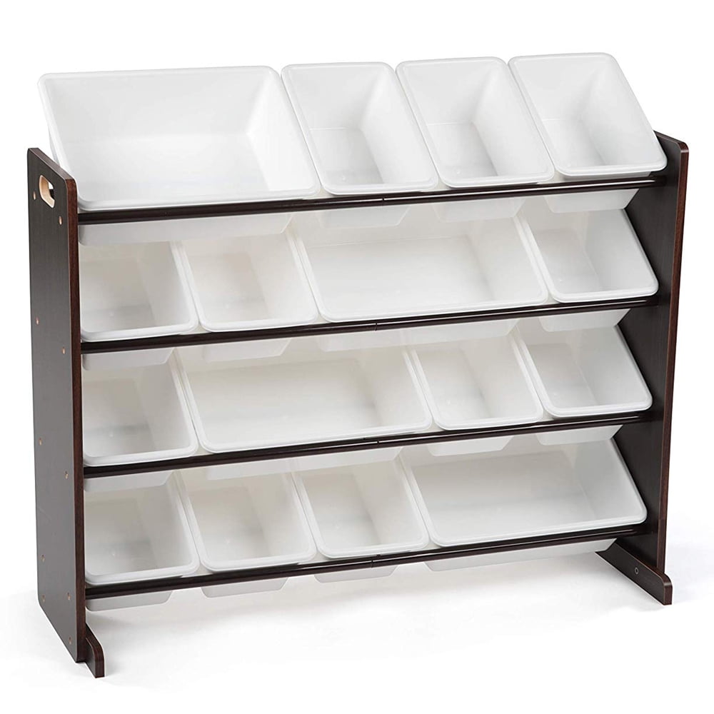 walmart toy storage shelves with big bins