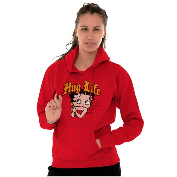 Funny Betty Boop Cartoon Hug Life Women Plus Size Hoodie Brisco Brands 2X