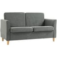 thumbnail image 1 of HOMCOM 56" Loveseat Sofa, 2-Seater Couch with Wooden Legs, Grey, 1 of 10