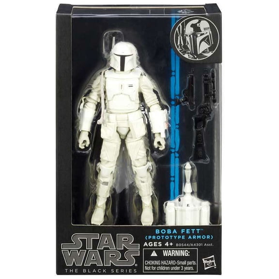 Star Wars Black Series Boba Fett Action Figure, Prototype Armor, White, 6 in