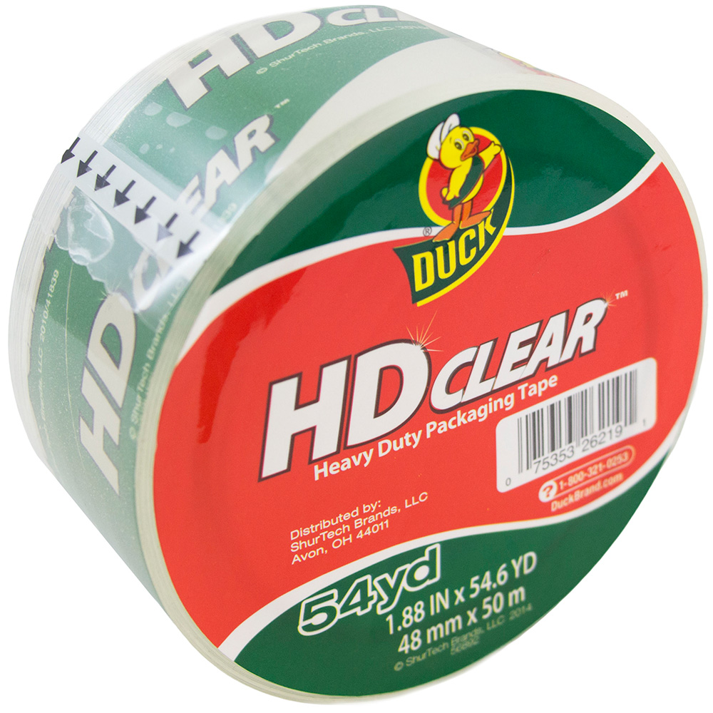 JAM Clear Packaging Duck Tape, 54 Yards, Clear, 1/Pack