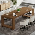 thumbnail image 5 of Tribesigns 88.61-inch Extra Long Conference Table for 6 to 8 People, 7 ft Rectangle Meeting Table for Office, Walnut (Set of 2), 5 of 7