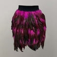 thumbnail image 2 of RUTAYY Women Sexy Elastic Waist Feather Party Skirt Black Solid Color Smocked Boho Pleated Skirts, 2 of 3