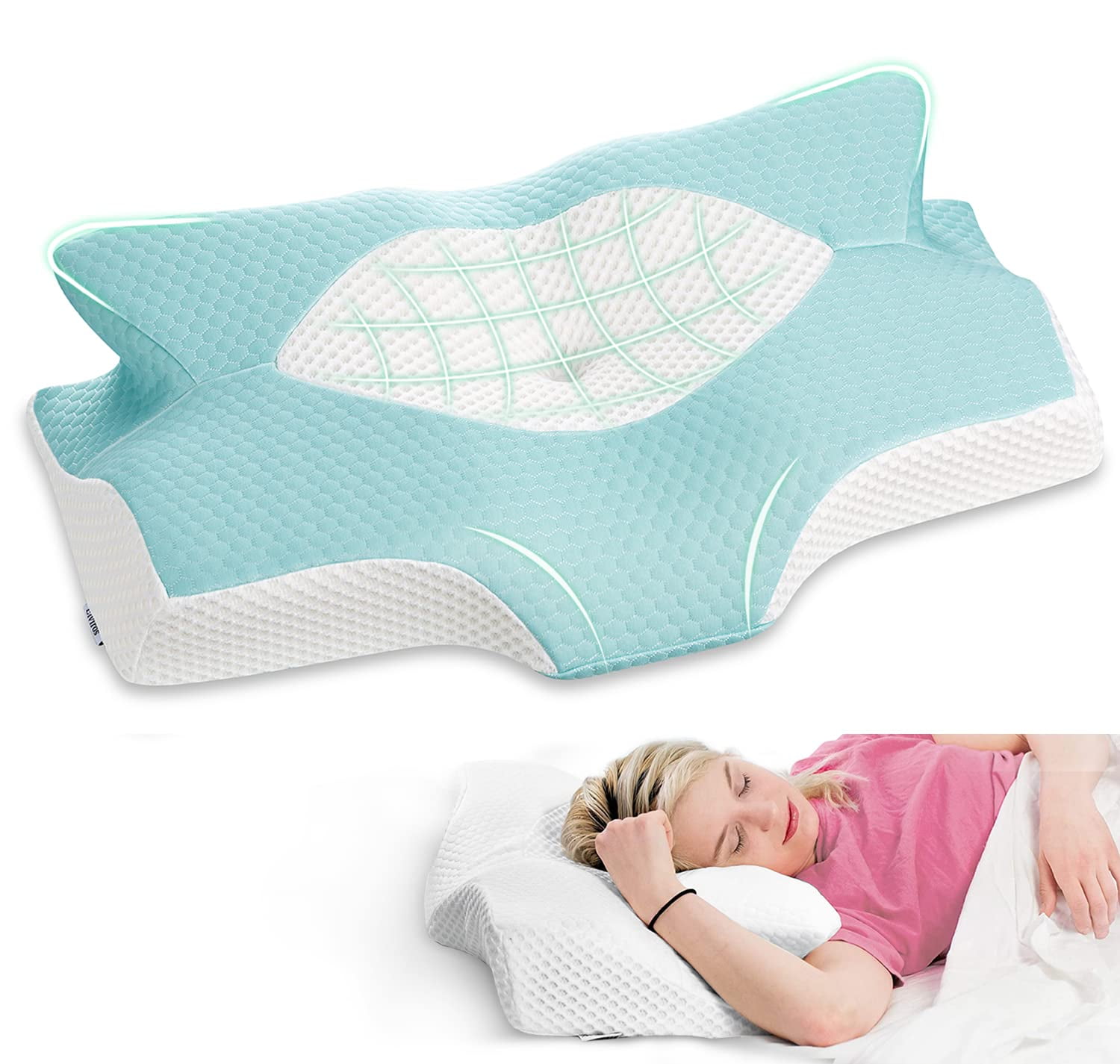 Cervical Memory Foam Pillow,Contour Pillows for Neck and Shoulder Pain