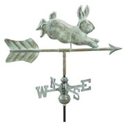 Good Directions Rabbit Blue Verde Copper Garden Weathervane with Garden Pole by Roof Mount