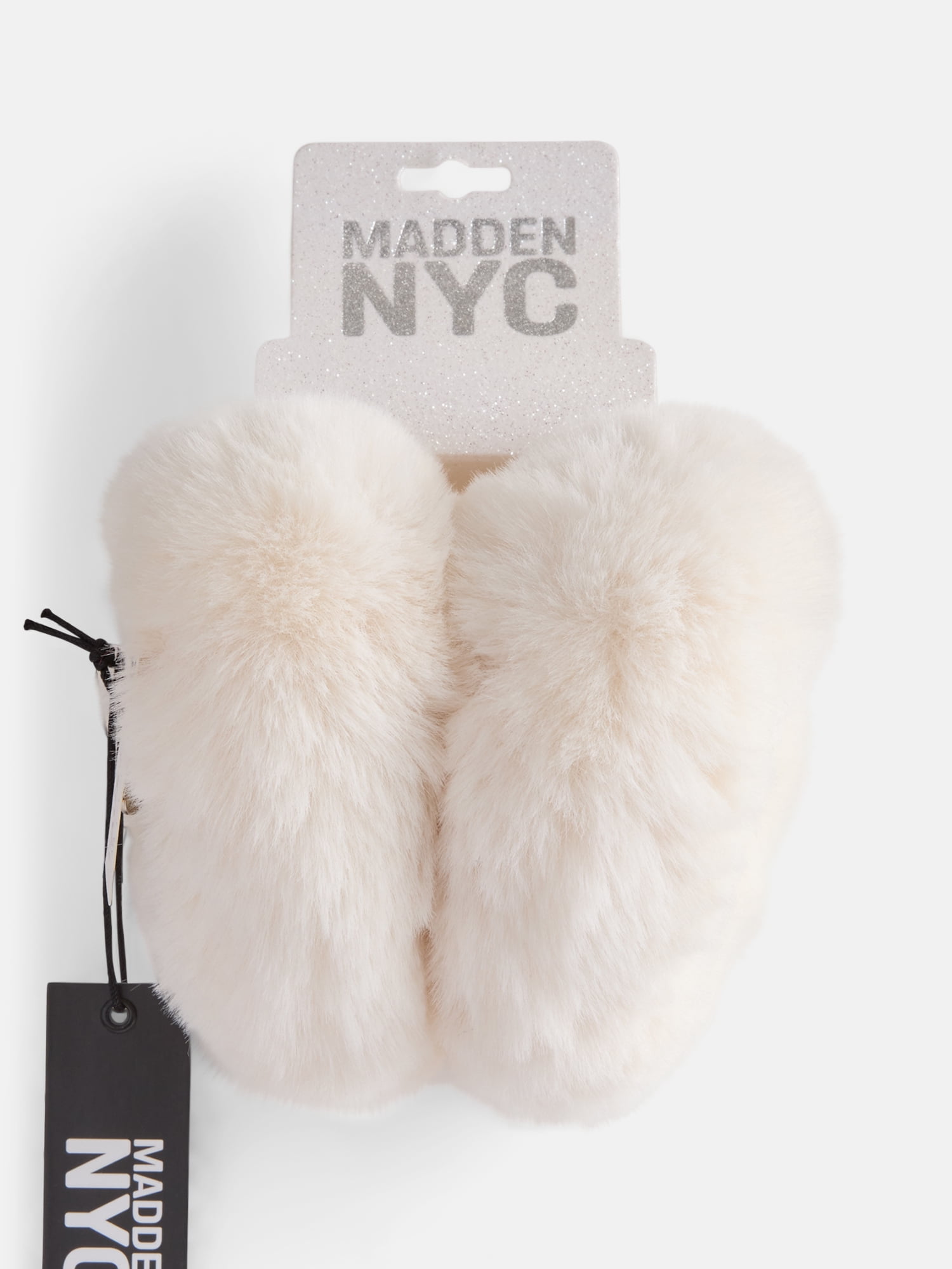 MNYC Women's Boucle Sequin Trim Earmuff, Ivory