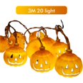 thumbnail image 3 of Luces De Calabaza Led Cadena De Luces Naranja Calabaza Linternas Cadena De Luces Para La Decoración De La Fiesta De Halloween Sweethay HA037020-00, 3 of 6