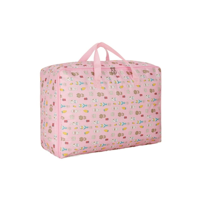 MAWCLOS Men Storage Box Extra Large Moving Bags Cubes Heavy-Duty Tote Handbag Supplies Women Carry On Organizer Pink Rabbit Medium (55*33*20cm)