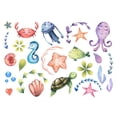 thumbnail image 3 of Adhesivos de pared con dibujos animados de animales marinos, tortuga, pulpo, caballito de mar, 3 of 4