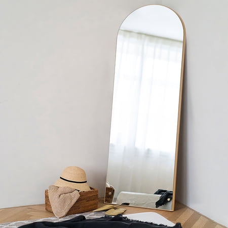 Full-length Floor Arched Mirror 64x21 - Gold