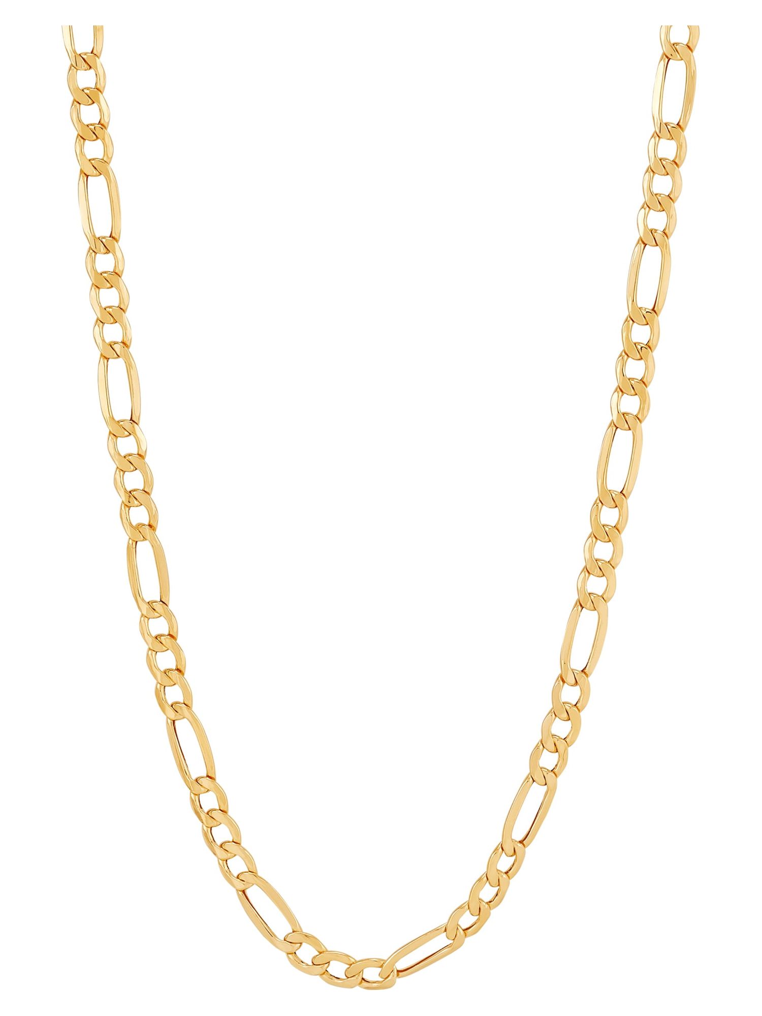 Brilliance Fine Jewelry 10K Yellow Gold 4.40MM Hollow Figaro Necklace, 22"
