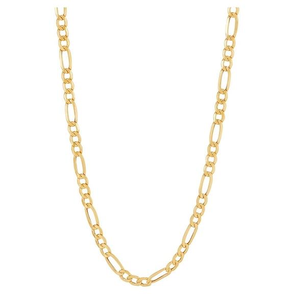 Brilliance Fine Jewelry 10K Yellow Gold 4.40MM Hollow Figaro Necklace, 22"