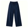 thumbnail image 3 of Bosfbaoi Sweatpants for Women Drawstring Elastic Waist Wide Leg Pants Patch Pocket Casual Loose Track Pants, 3 of 8