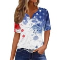 thumbnail image 2 of Cavosen Patriotic Clothes for Women Red White and Blue 3/4 Sleeve V Neck T Shirts American Flag Graphic Shirts Lady XL Patriotic Casual Shirts Independence Day Tunic Tees Patriotic Clothes, 2 of 5