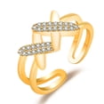thumbnail image 1 of Minnieouse Anillo abierto para mujer ajustable elegante Vintage joyería de mano Oficina hija regalo personalizado accesorios de disfraz oro Gold 20piezas, 1 of 5