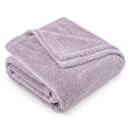 thumbnail image 2 of PAVILIA Soft Fleece Lavender Lilac Throw Blanket for Couch, Lightweight Plush Warm Blankets for Bed, Fuzzy Cozy Flannel Blanket Throw for Sofa, Travel, Jacquard Pattern, Light Purple, 50x60 inch, 2 of 8