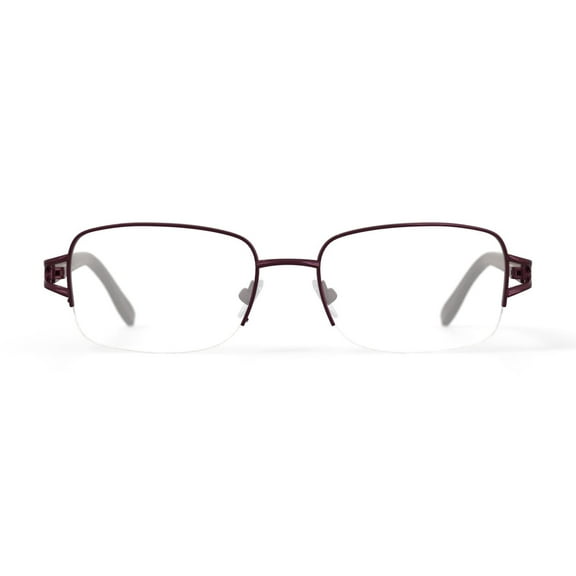 Luxe Women's WLO416 Rectangular Prescription Eyeglasses with Case, Plum