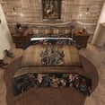thumbnail image 2 of Camo Bear Paw Bedding Comforter Sets Hunting Woodland Wildlife Bedding Set,Camouflage Rustic Cabin Comforter Set Farmhouse Woodland Board Animal Quilt Set Country Decor, 2 of 7